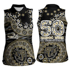 Collingwood Magpies NAIDOC Week 2026 Women Sleeveless Polo Shirt Australian Aboriginal Dot Art Dreamtime Pattern Style