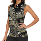 Collingwood Magpies NAIDOC Week 2026 Women Sleeveless Polo Shirt Australian Aboriginal Dot Art Dreamtime Pattern Style