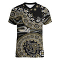Collingwood Magpies NAIDOC Week 2026 Women V-Neck T-Shirt Australian Aboriginal Dot Art Dreamtime Pattern Style