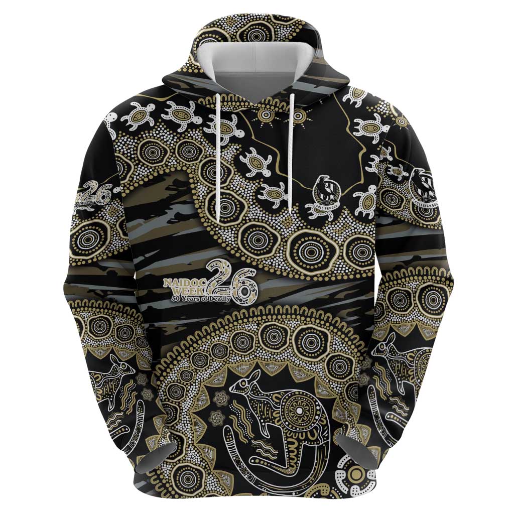 Collingwood Magpies NAIDOC Week 2026 Zip Hoodie Australian Aboriginal Dot Art Dreamtime Pattern Style