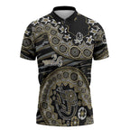 Collingwood Magpies NAIDOC Week 2026 Zipper Polo Shirt Australian Aboriginal Dot Art Dreamtime Pattern Style