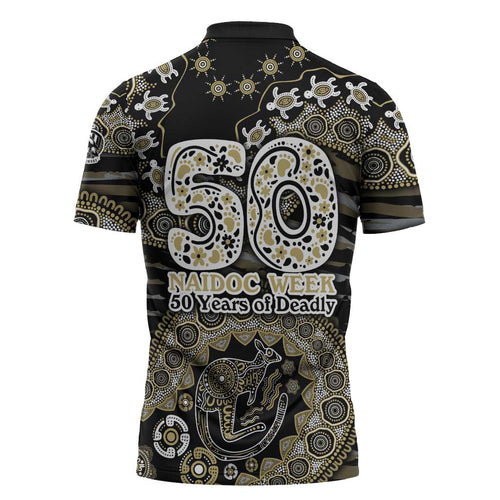 Collingwood Magpies NAIDOC Week 2026 Zipper Polo Shirt Australian Aboriginal Dot Art Dreamtime Pattern Style