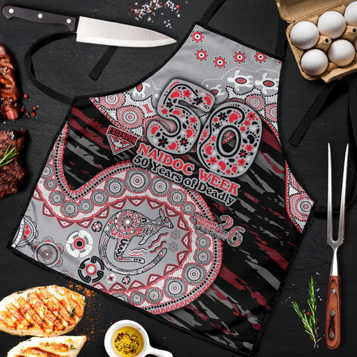 Essendon Bombers NAIDOC Week 2026 Apron Australian Aboriginal Dot Art Dreamtime Pattern Style
