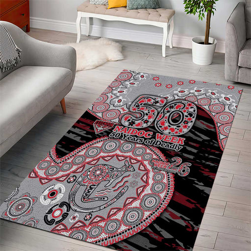 Essendon Bombers NAIDOC Week 2026 Area Rug Australian Aboriginal Dot Art Dreamtime Pattern Style