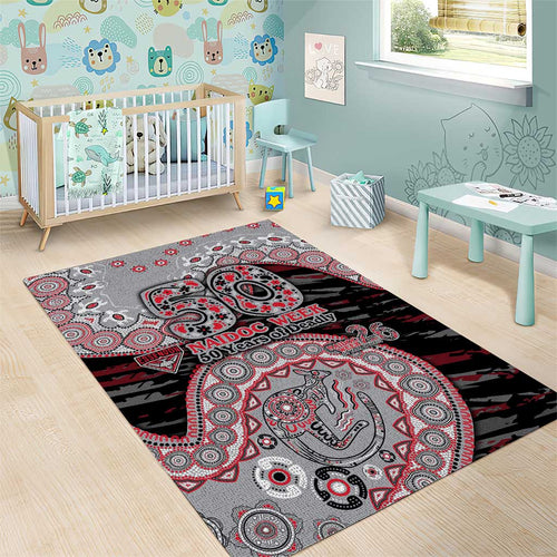 Essendon Bombers NAIDOC Week 2026 Area Rug Australian Aboriginal Dot Art Dreamtime Pattern Style