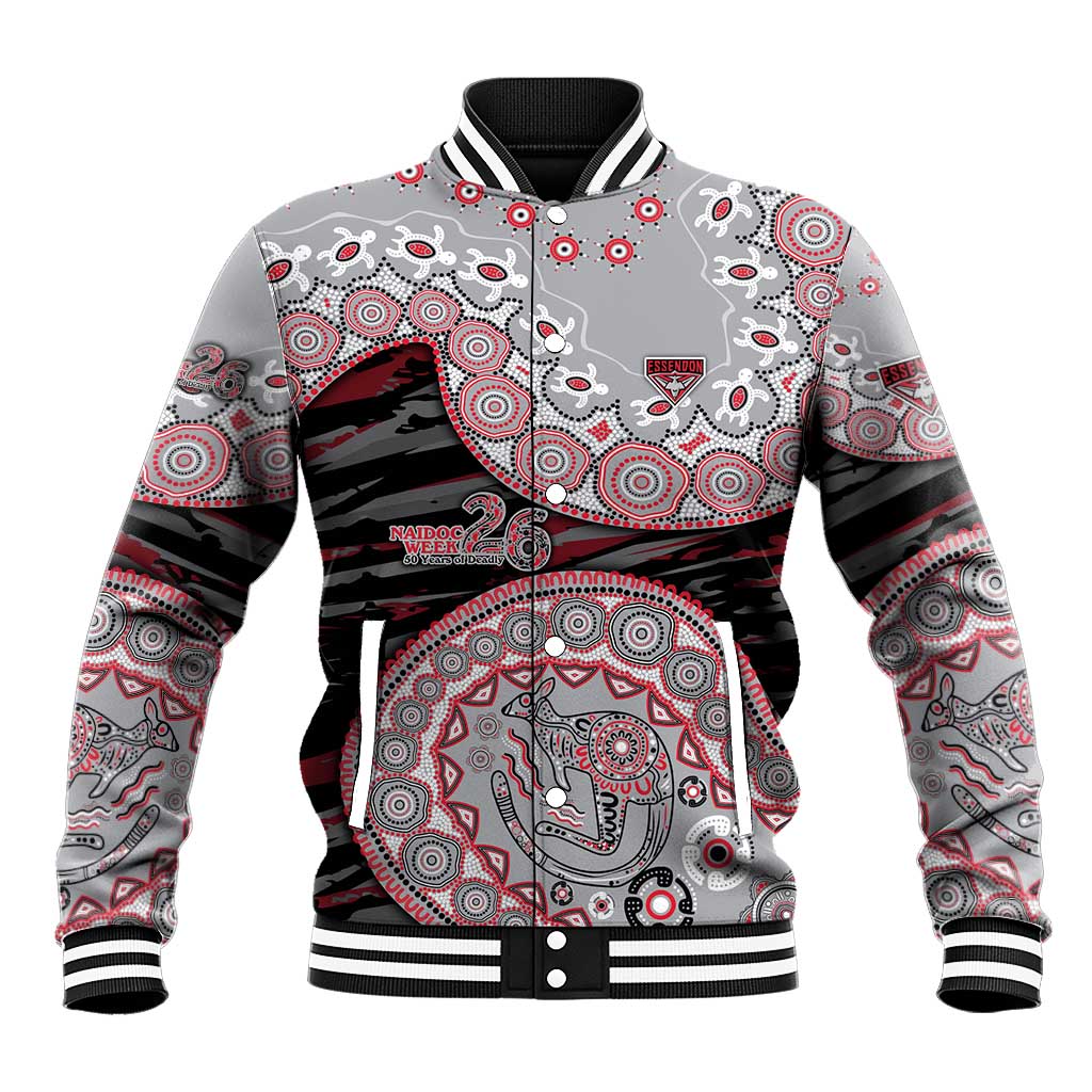 Essendon Bombers NAIDOC Week 2026 Baseball Jacket Australian Aboriginal Dot Art Dreamtime Pattern Style