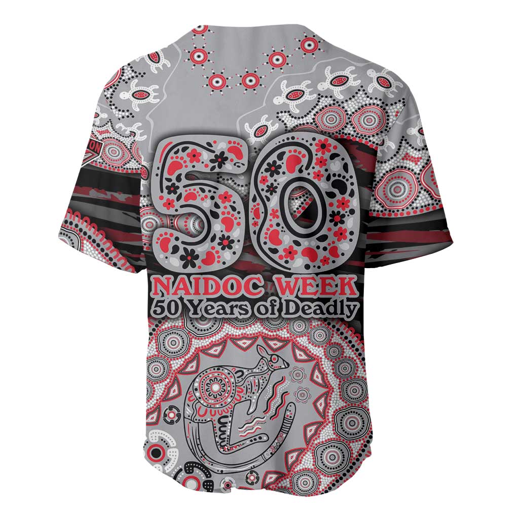Essendon Bombers NAIDOC Week 2026 Baseball Jersey Australian Aboriginal Dot Art Dreamtime Pattern Style