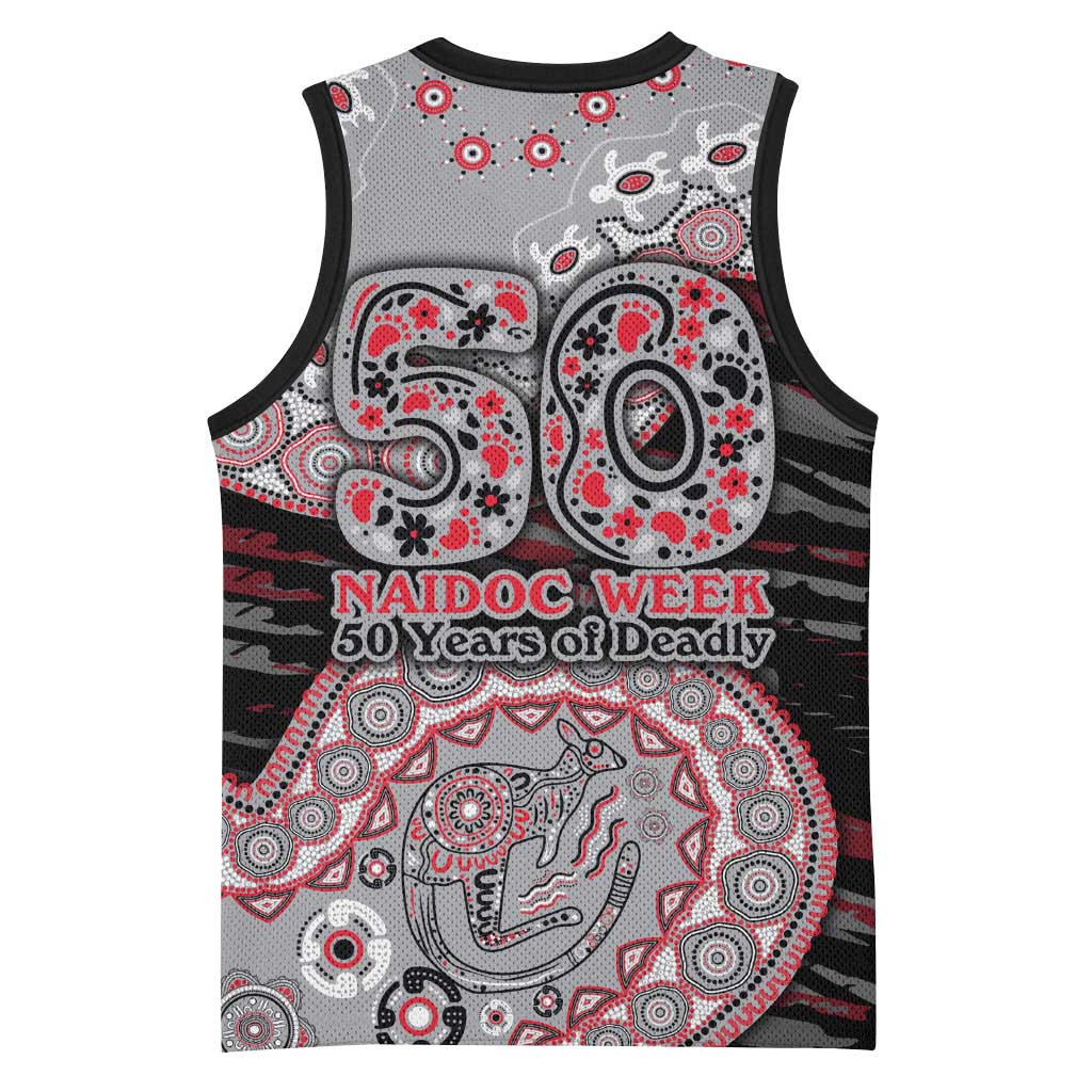 Essendon Bombers NAIDOC Week 2026 Basketball Jersey Australian Aboriginal Dot Art Dreamtime Pattern Style