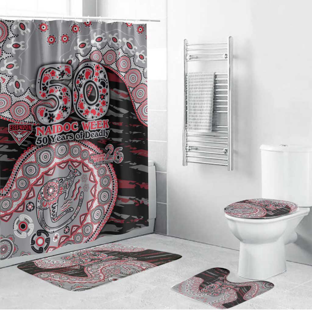 Essendon Bombers NAIDOC Week 2026 Bathroom Set Australian Aboriginal Dot Art Dreamtime Pattern Style