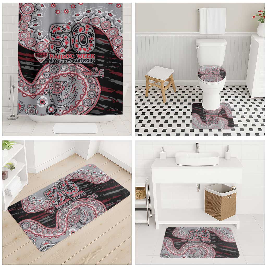 Essendon Bombers NAIDOC Week 2026 Bathroom Set Australian Aboriginal Dot Art Dreamtime Pattern Style