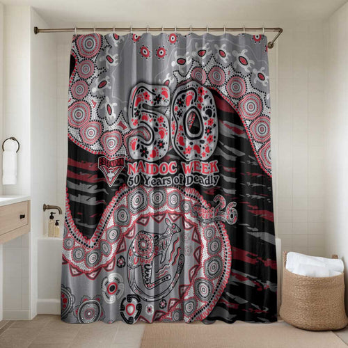 Essendon Bombers NAIDOC Week 2026 Bathroom Set Australian Aboriginal Dot Art Dreamtime Pattern Style