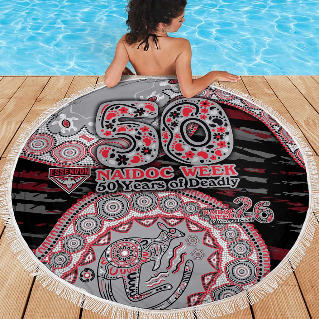 Essendon Bombers NAIDOC Week 2026 Beach Blanket Australian Aboriginal Dot Art Dreamtime Pattern Style