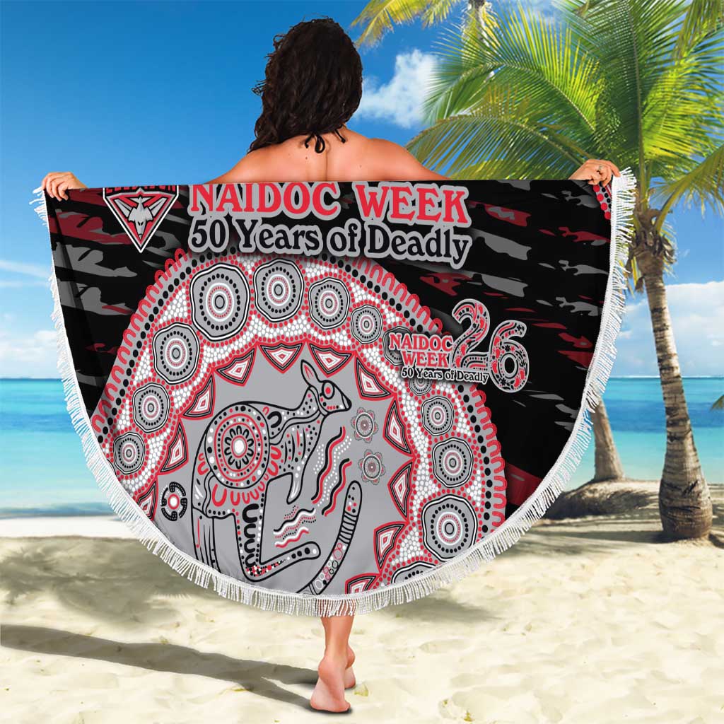 Essendon Bombers NAIDOC Week 2026 Beach Blanket Australian Aboriginal Dot Art Dreamtime Pattern Style