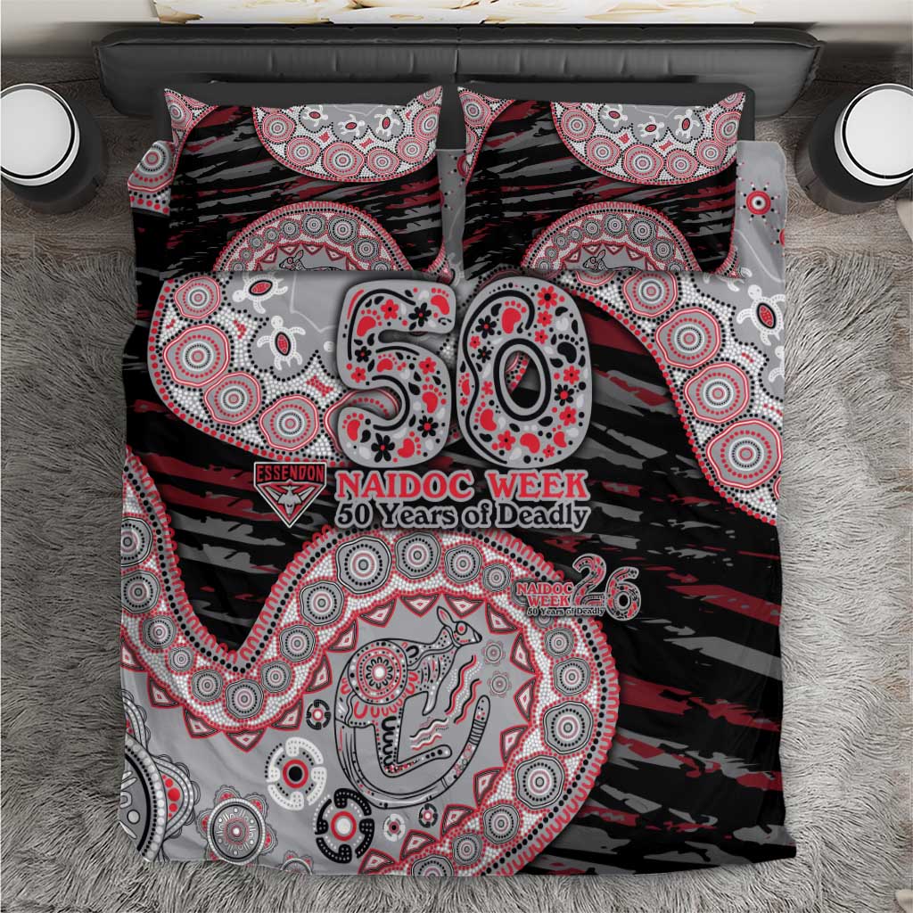 Essendon Bombers NAIDOC Week 2026 Bedding Set Australian Aboriginal Dot Art Dreamtime Pattern Style