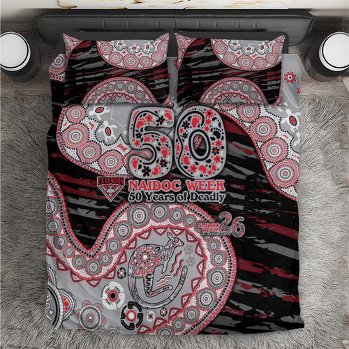 Essendon Bombers NAIDOC Week 2026 Bedding Set Australian Aboriginal Dot Art Dreamtime Pattern Style