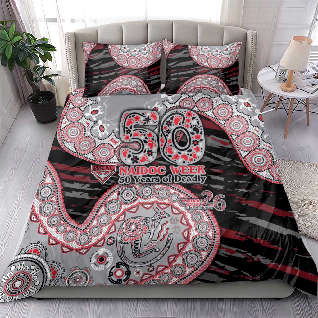 Essendon Bombers NAIDOC Week 2026 Bedding Set Australian Aboriginal Dot Art Dreamtime Pattern Style