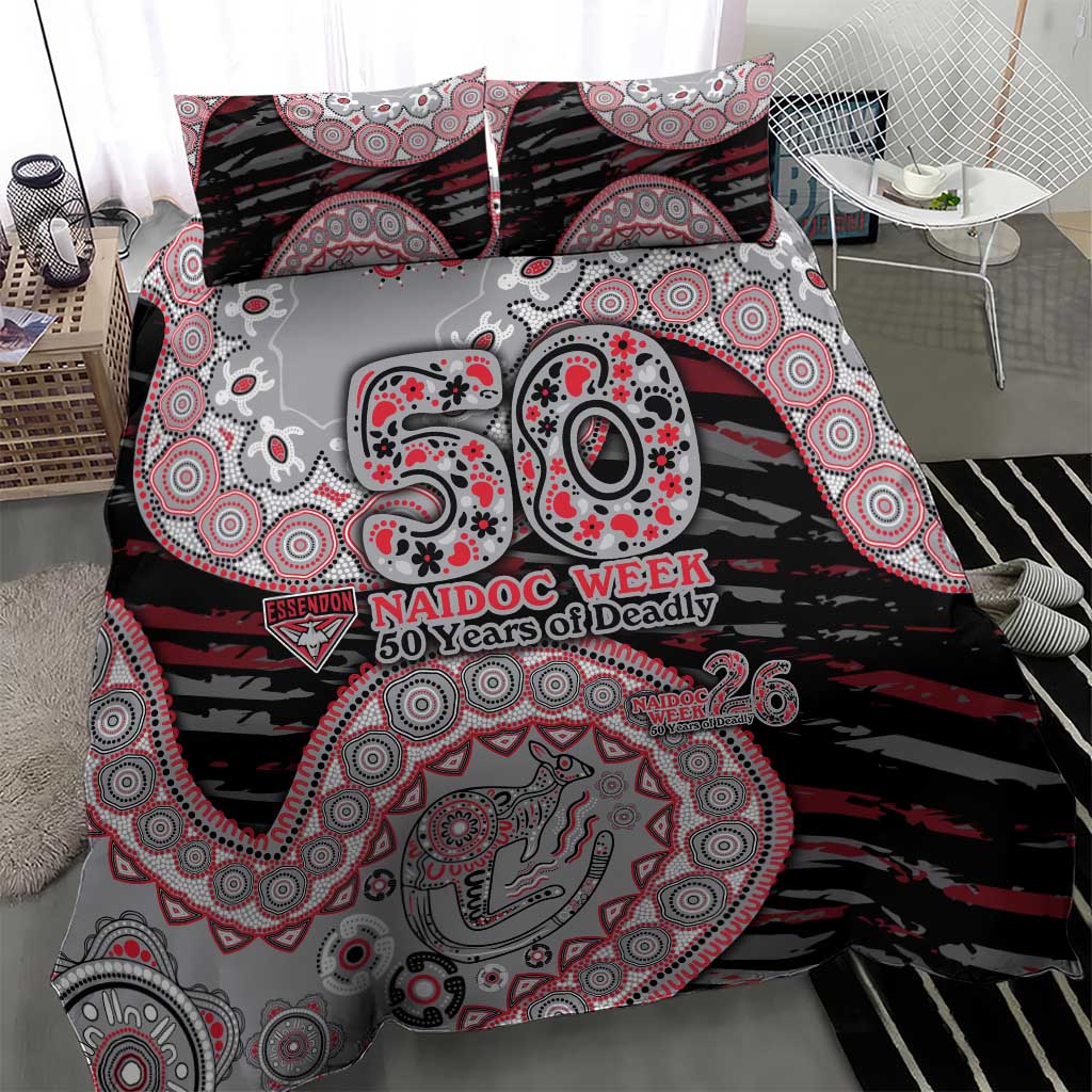 Essendon Bombers NAIDOC Week 2026 Bedding Set Australian Aboriginal Dot Art Dreamtime Pattern Style