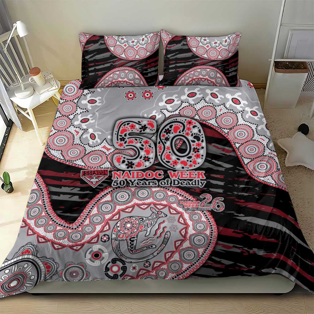 Essendon Bombers NAIDOC Week 2026 Bedding Set Australian Aboriginal Dot Art Dreamtime Pattern Style