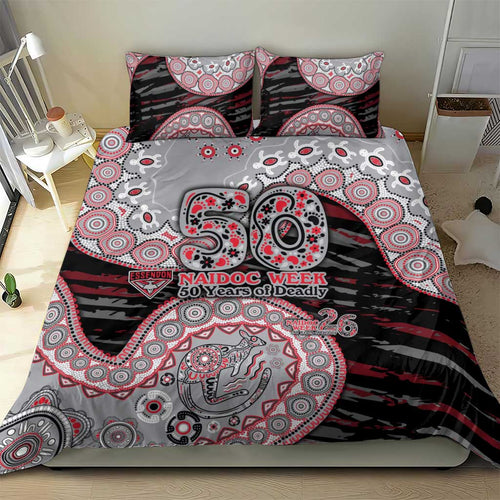 Essendon Bombers NAIDOC Week 2026 Bedding Set Australian Aboriginal Dot Art Dreamtime Pattern Style