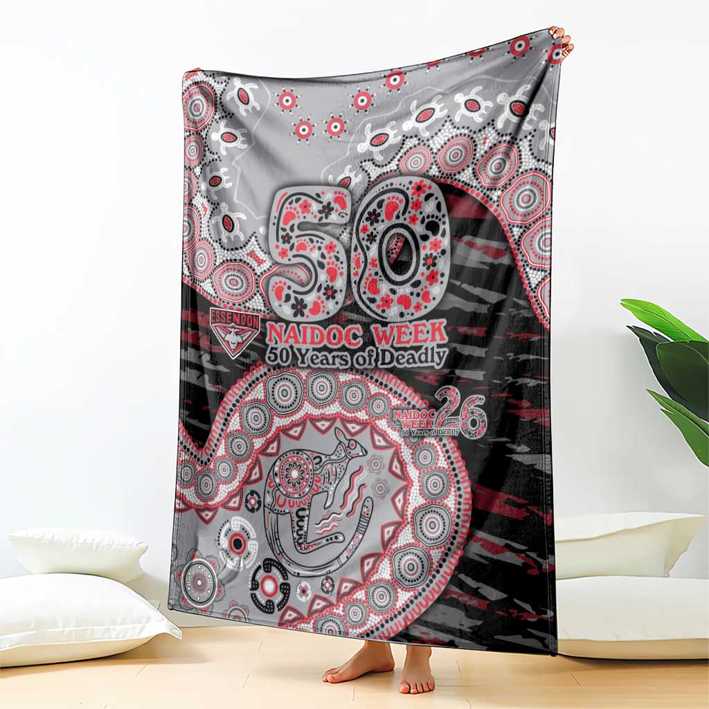 Essendon Bombers NAIDOC Week 2026 Blanket Australian Aboriginal Dot Art Dreamtime Pattern Style