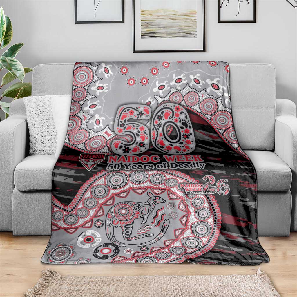 Essendon Bombers NAIDOC Week 2026 Blanket Australian Aboriginal Dot Art Dreamtime Pattern Style