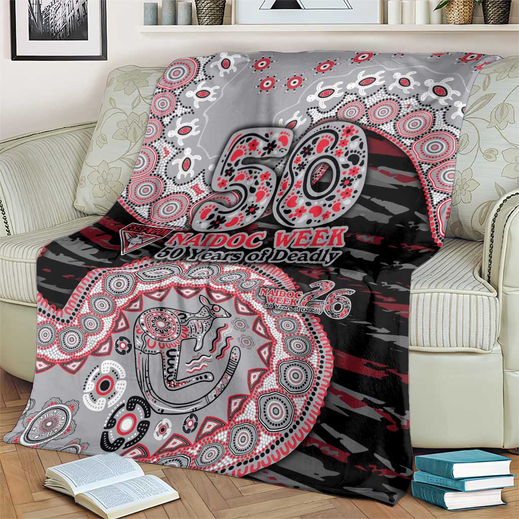 Essendon Bombers NAIDOC Week 2026 Blanket Australian Aboriginal Dot Art Dreamtime Pattern Style