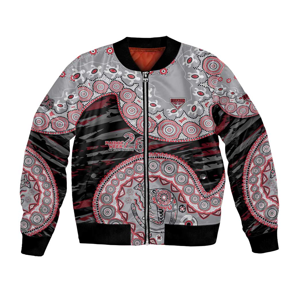 Essendon Bombers NAIDOC Week 2026 Bomber Jacket Australian Aboriginal Dot Art Dreamtime Pattern Style