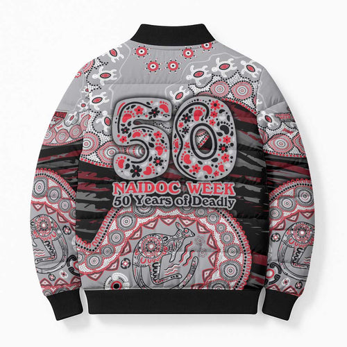 Essendon Bombers NAIDOC Week 2026 Bomber Puffer Jacket Australian Aboriginal Dot Art Dreamtime Pattern Style