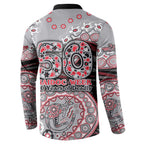 Essendon Bombers NAIDOC Week 2026 Button Sweatshirt Australian Aboriginal Dot Art Dreamtime Pattern Style