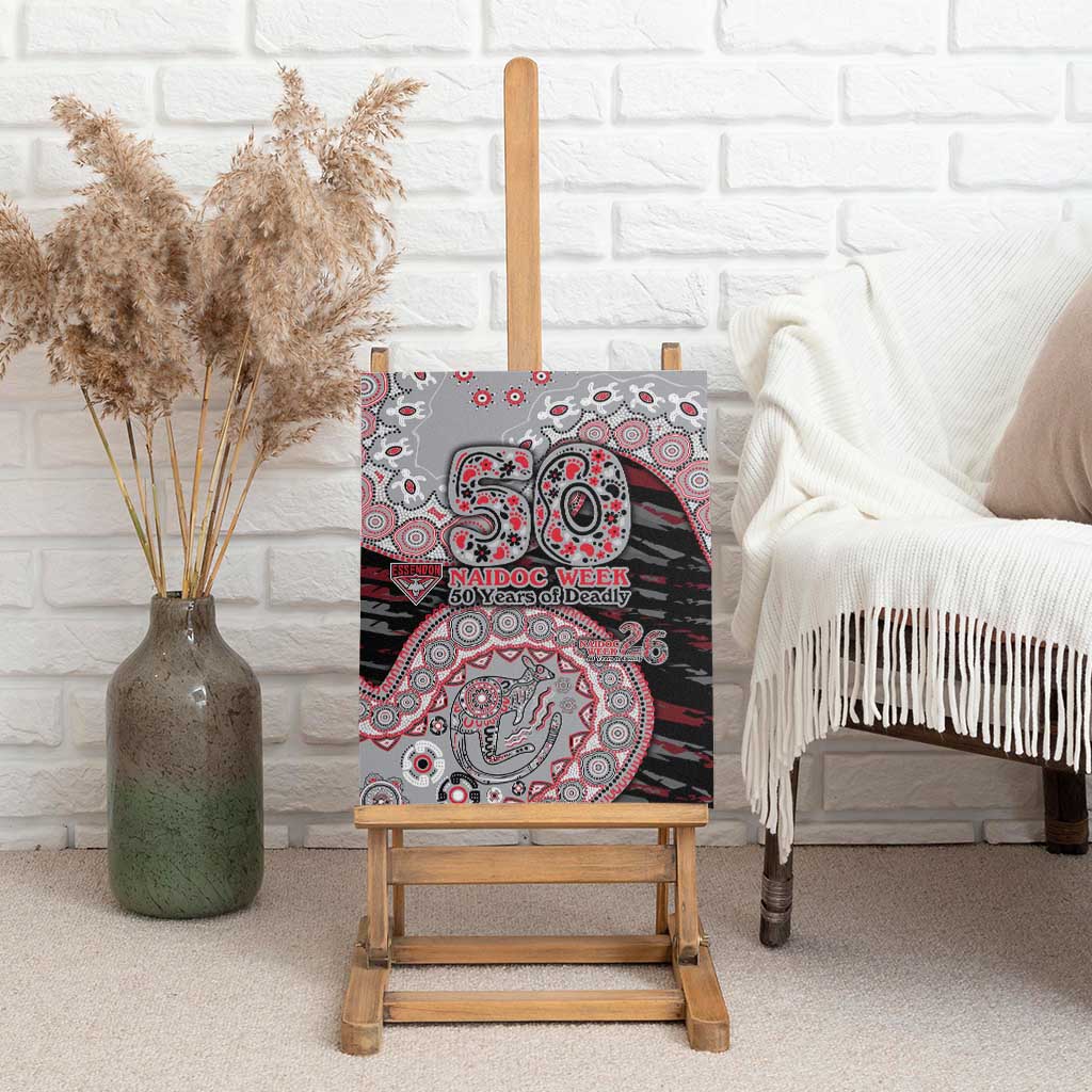Essendon Bombers NAIDOC Week 2026 Canvas Wall Art Australian Aboriginal Dot Art Dreamtime Pattern Style