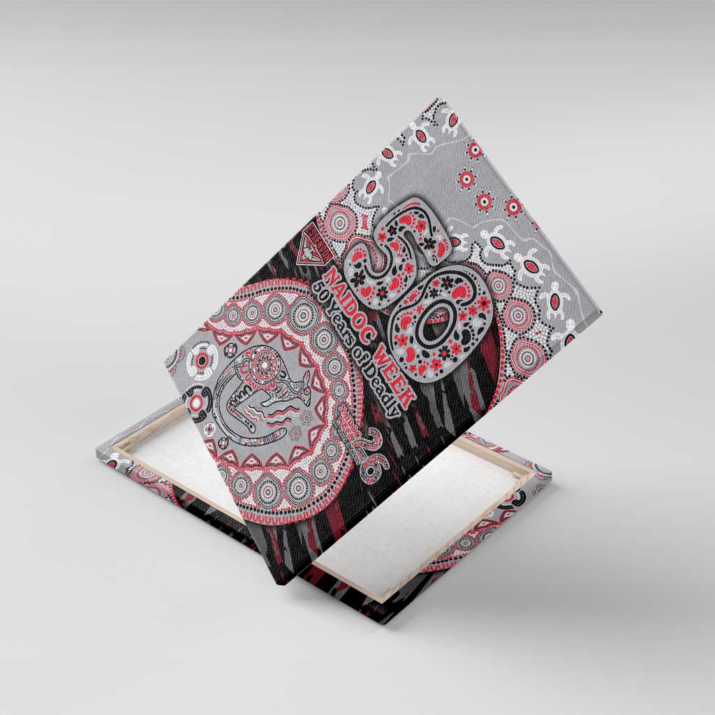 Essendon Bombers NAIDOC Week 2026 Canvas Wall Art Australian Aboriginal Dot Art Dreamtime Pattern Style