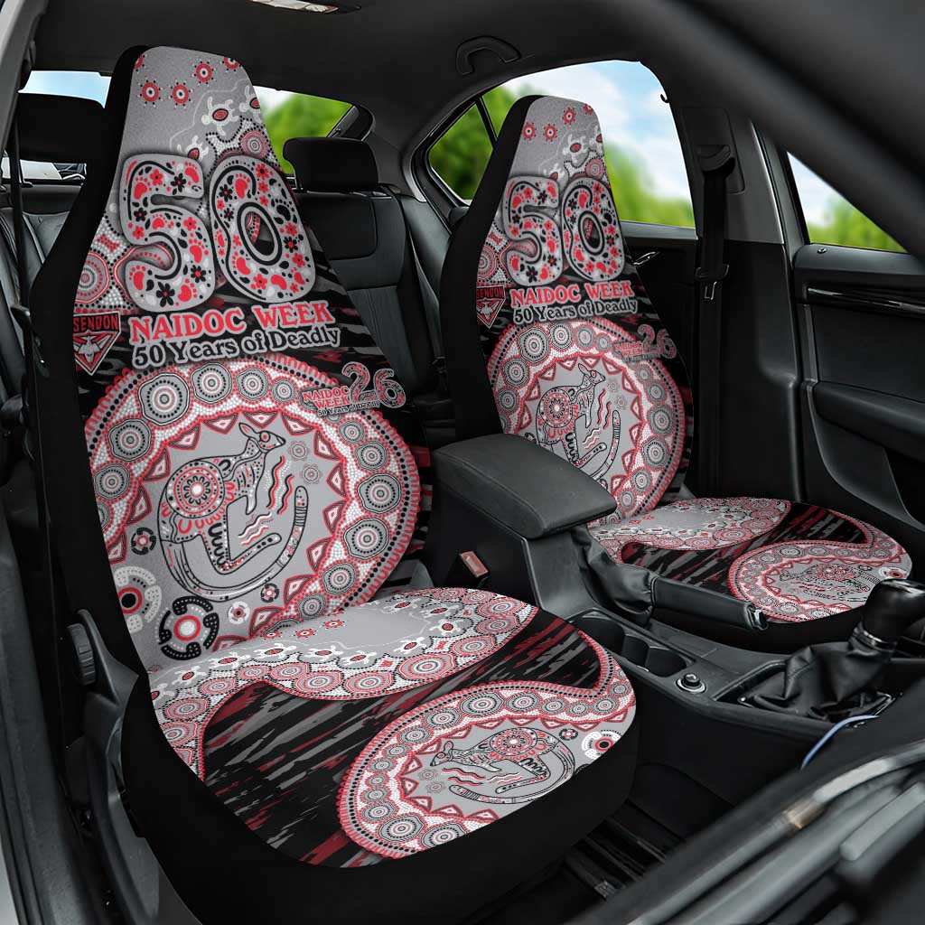 Essendon Bombers NAIDOC Week 2026 Car Seat Cover Australian Aboriginal Dot Art Dreamtime Pattern Style