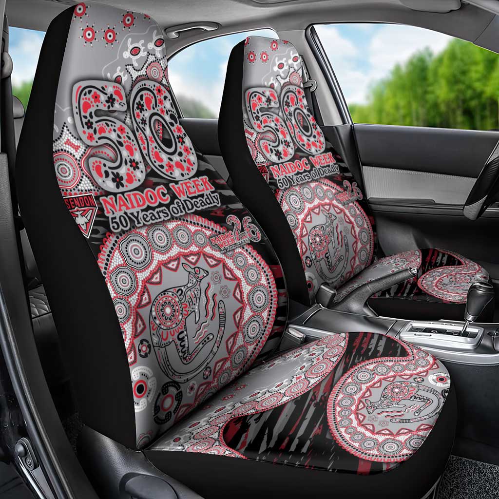 Essendon Bombers NAIDOC Week 2026 Car Seat Cover Australian Aboriginal Dot Art Dreamtime Pattern Style
