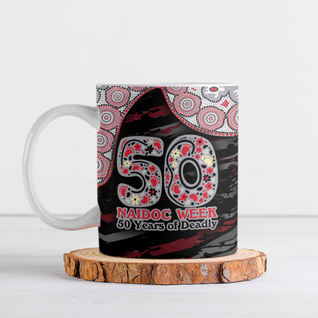 Essendon Bombers NAIDOC Week 2026 Ceramic Mug Australian Aboriginal Dot Art Dreamtime Pattern Style