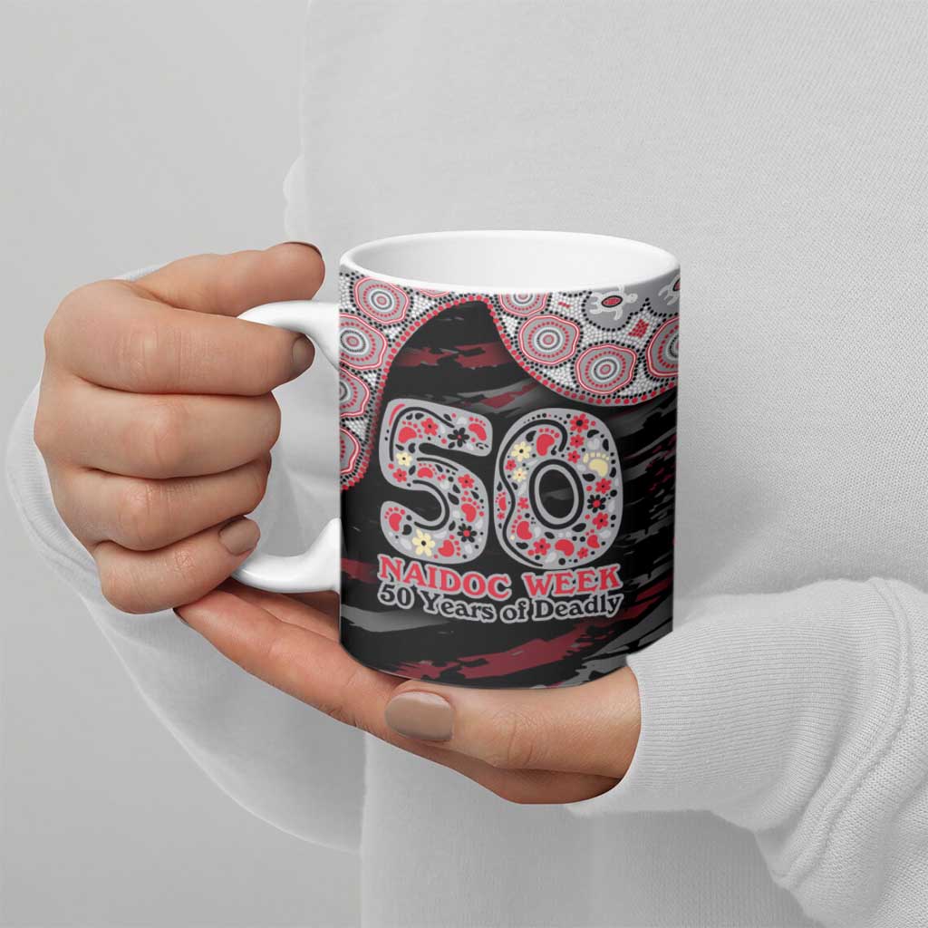 Essendon Bombers NAIDOC Week 2026 Ceramic Mug Australian Aboriginal Dot Art Dreamtime Pattern Style