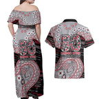 Essendon Bombers NAIDOC Week 2026 Couples Matching Off Shoulder Maxi Dress and Hawaiian Shirt Australian Aboriginal Dot Art Dreamtime Pattern Style