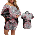 Essendon Bombers NAIDOC Week 2026 Couples Matching Off Shoulder Short Dress and Hawaiian Shirt Australian Aboriginal Dot Art Dreamtime Pattern Style