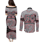 Essendon Bombers NAIDOC Week 2026 Couples Matching Puletasi and Long Sleeve Button Shirt Australian Aboriginal Dot Art Dreamtime Pattern Style
