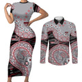 Essendon Bombers NAIDOC Week 2026 Couples Matching Short Sleeve Bodycon Dress and Long Sleeve Button Shirt Australian Aboriginal Dot Art Dreamtime Pattern Style