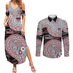Essendon Bombers NAIDOC Week 2026 Couples Matching Summer Maxi Dress and Long Sleeve Button Shirt Australian Aboriginal Dot Art Dreamtime Pattern Style