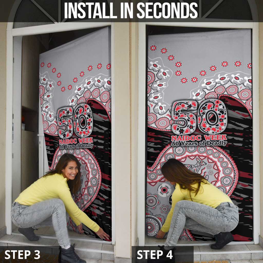 Essendon Bombers NAIDOC Week 2026 Door Cover Australian Aboriginal Dot Art Dreamtime Pattern Style
