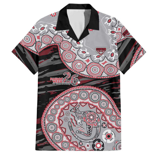 Essendon Bombers NAIDOC Week 2026 Family Matching Long Sleeve Bodycon Dress and Hawaiian Shirt Australian Aboriginal Dot Art Dreamtime Pattern Style