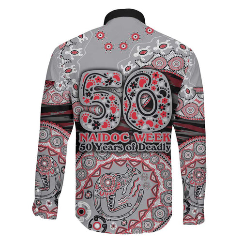Essendon Bombers NAIDOC Week 2026 Family Matching Long Sleeve Bodycon Dress and Hawaiian Shirt Australian Aboriginal Dot Art Dreamtime Pattern Style