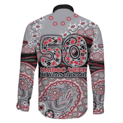 Essendon Bombers NAIDOC Week 2026 Family Matching Mermaid Dress and Hawaiian Shirt Australian Aboriginal Dot Art Dreamtime Pattern Style