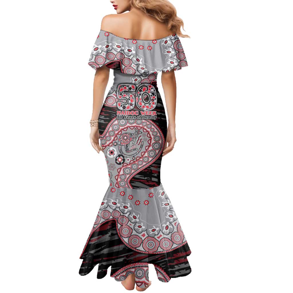 Essendon Bombers NAIDOC Week 2026 Family Matching Mermaid Dress and Hawaiian Shirt Australian Aboriginal Dot Art Dreamtime Pattern Style