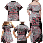 Essendon Bombers NAIDOC Week 2026 Family Matching Off Shoulder Maxi Dress and Hawaiian Shirt Australian Aboriginal Dot Art Dreamtime Pattern Style