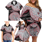 Essendon Bombers NAIDOC Week 2026 Family Matching Off Shoulder Short Dress and Hawaiian Shirt Australian Aboriginal Dot Art Dreamtime Pattern Style