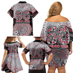 Essendon Bombers NAIDOC Week 2026 Family Matching Off Shoulder Short Dress and Hawaiian Shirt Australian Aboriginal Dot Art Dreamtime Pattern Style