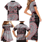 Essendon Bombers NAIDOC Week 2026 Family Matching Short Sleeve Bodycon Dress and Hawaiian Shirt Australian Aboriginal Dot Art Dreamtime Pattern Style