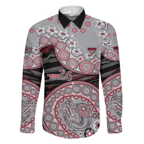 Essendon Bombers NAIDOC Week 2026 Family Matching Summer Maxi Dress and Hawaiian Shirt Australian Aboriginal Dot Art Dreamtime Pattern Style